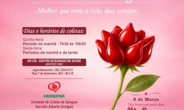 Unidade Coletora de Sangue promove Semana da Mulher Doadora em Marechal Rondon