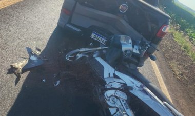 Motociclista fica ferido em colisão traseira na PRC-467 em Marechal Rondon