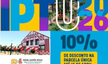 IPTU 2026 já está disponível para emissão online em Nova Santa Rosa