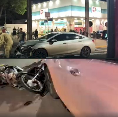 Mais um acidente envolve Motocicleta e Veículo em Marechal Rondon