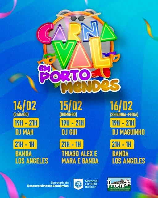 Porto Mendes  terá programação musical especial durante o feriadão de carnaval