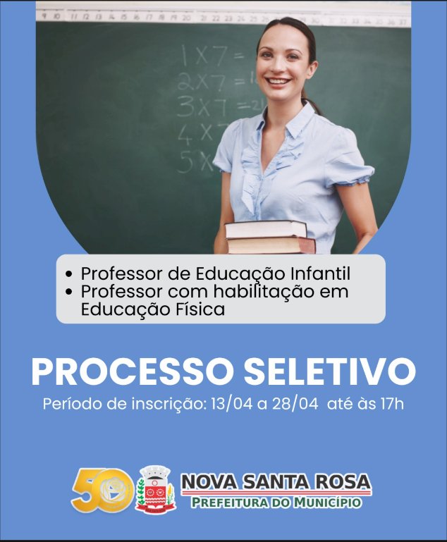 Nova Santa Rosa abre PSS para contratação temporária de professores