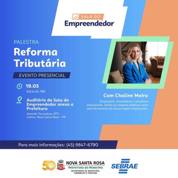 Palestra sobre Reforma Tributária será realizada nesta terça-feira em Nova Santa Rosa