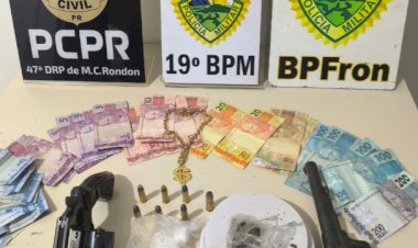 Ação conjunta resulta na prisão de foragido e apreensão de armas em Marechal Rondon