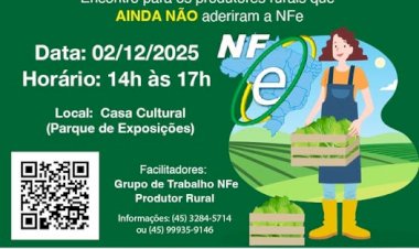 Última oportunidade: palestra orienta produtores rurais sobre a NFP-e no dia 2 de dezembro