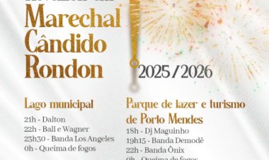 Réveillon em Marechal Cândido Rondon terá festas no lago municipal e em Porto Mendes