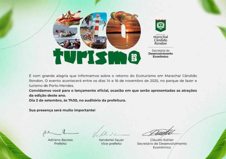 Lançamento oficial do Ecoturismo 2025 será na próxima terça-feira