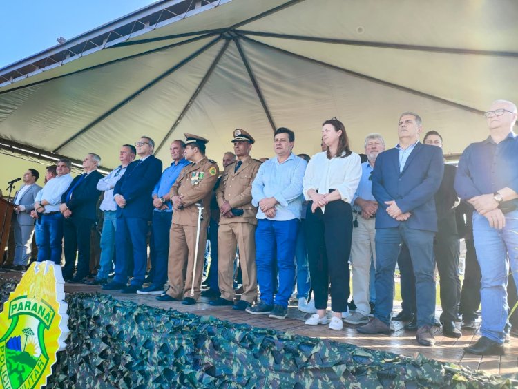 Autoridades de Nova Santa Rosa participam das comemorações dos 20 anos do 19º BPM de Toledo