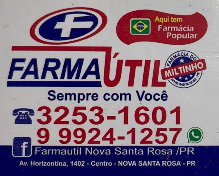 Nova Santa Rosa: Farmácia Farmaútil do Miltinho de Plantão esta semana com ofertas