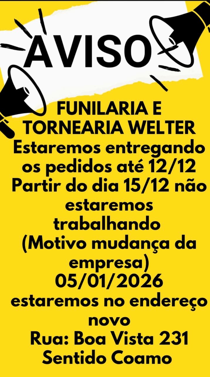 Funilaria e Tornearia Welter anuncia mudança para nova sede e pausa temporária nas atividades