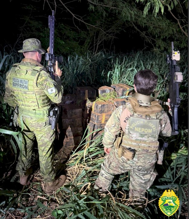BPFRON e Polícia Federal apreendem mais de uma tonelada de maconha em Terra Roxa