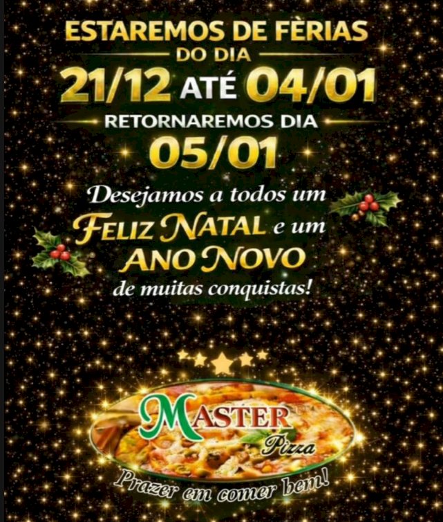 Master Pizza entra em recesso de fim de ano e anuncia data de retorno